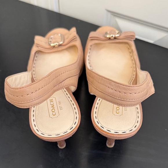 Coach Tan Slingback Heels with Buckle - Picture 7 of 9